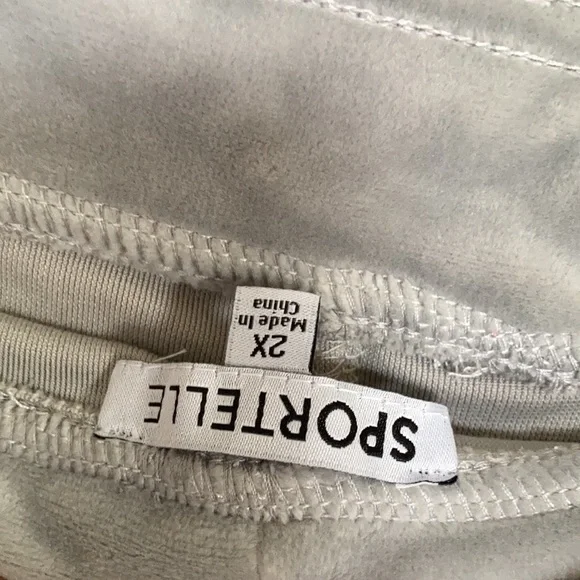 2 pairs Sportelle gray velour velvet soft comfy pull on pant 2X - Picture 14 of 15